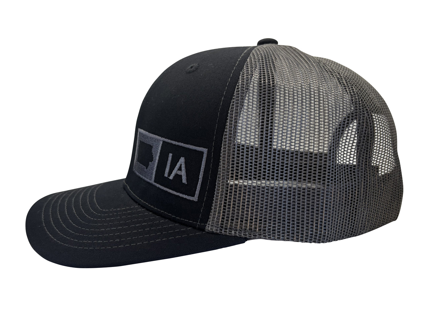 IOWA TRUCKER HAT BLACK/GRAPHITE