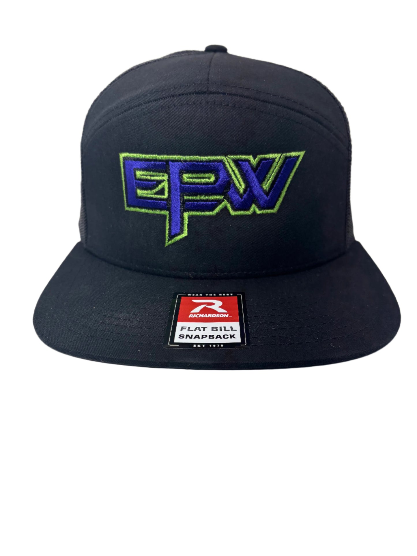 EPW HAT RICHARDSON 168 BLACK WITH PURPLE/NEON GREEN OUTLINE