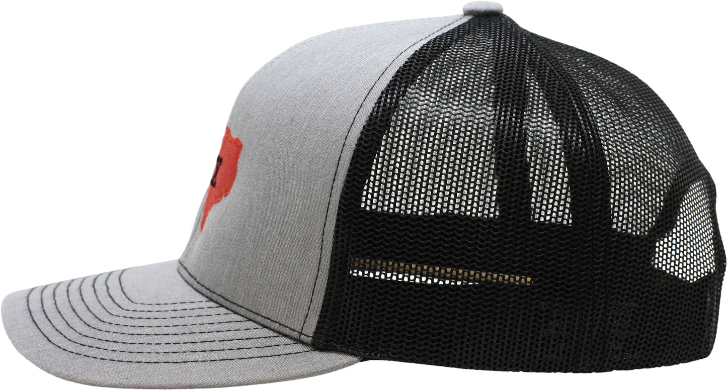 TEXAS TRUCKER HAT HEATHER GRAY/BLACK/MAROON