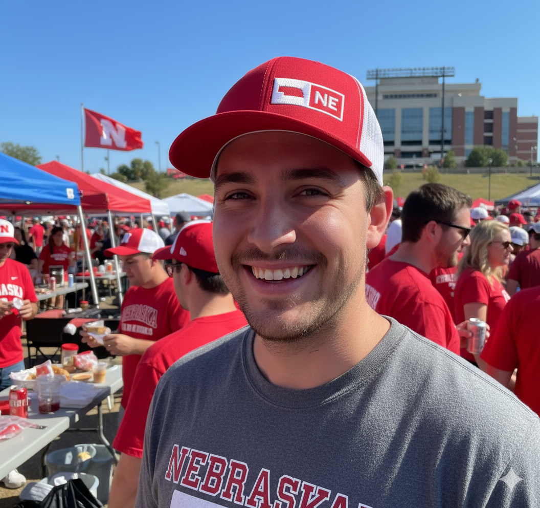 NEBRASKA TRUCKER HAT RED/WHITE
