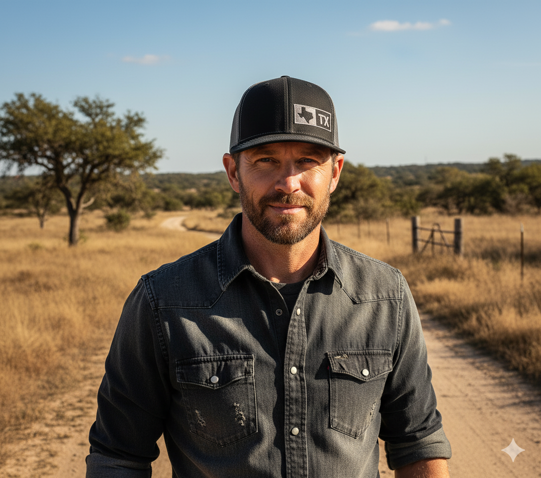 TEXAS TRUCKER HAT BLACK/GRAPHITE