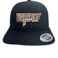 EPW TRUCKER HAT BLACK WITH CHARCOAL & ORANGE/WHITE OULTINE