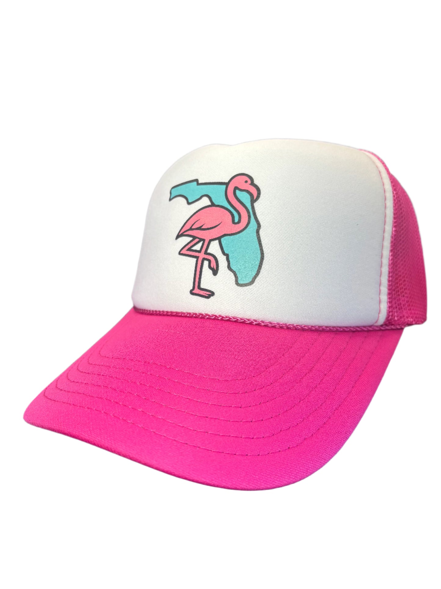 FLORIDA FLAMINGO FOAMIE TRUCKER HAT PINK/WHITE