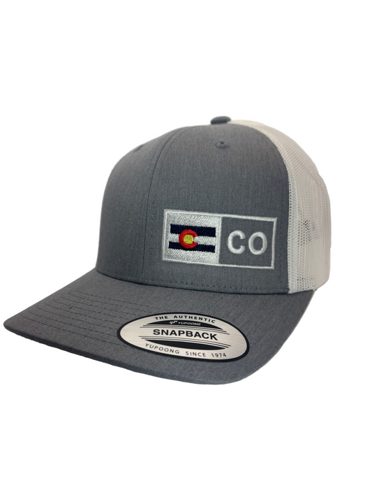COLORADO TRUCKER HAT   HEATHER GRAY/WHITE