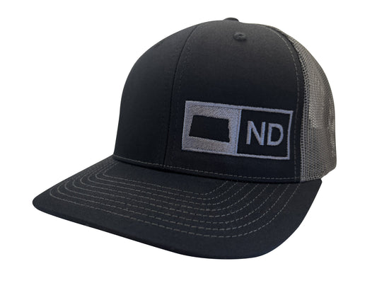 NORTH DAKOTA TRUCKER HAT  BLACK/GRAPHITE
