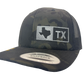 TEXAS TRUCKER HAT  BLACK CAMO/SILVER