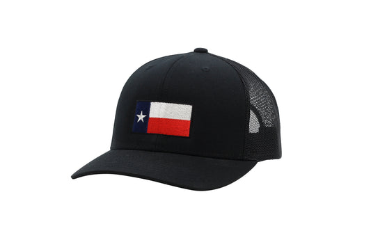 TEXAS FLAG TRUCKER HAT BLACK