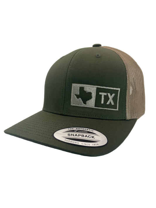 TEXAS TRUCKER HAT   MOSS GREEN/KHAKI