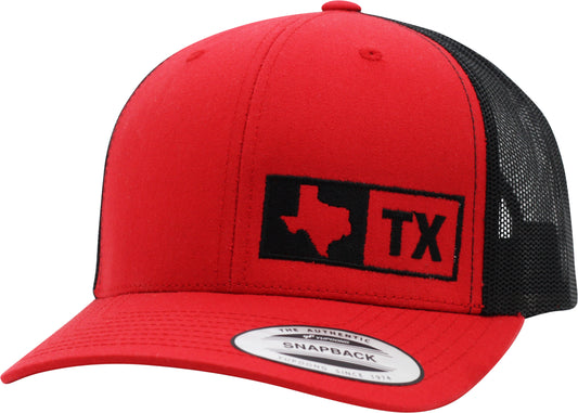 TEXAS TRUCKER HAT RED/BLACK