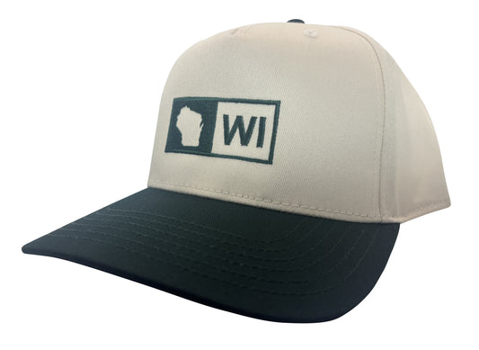 WISCONSIN LOGO HAT TAN & GREEN