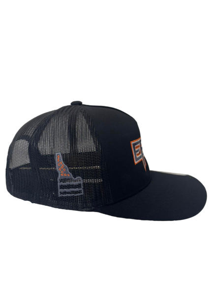 EPW TRUCKER HAT BLACK WITH CHARCOAL & ORANGE/WHITE OULTINE