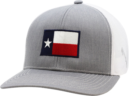 TEXAS FLAG TRUCKER HAT HEATHER/WHITE