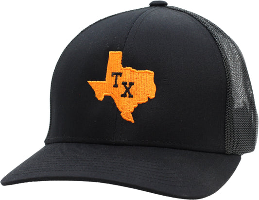 TEXAS TRUCKER HAT BLACK/BURNT ORANGE